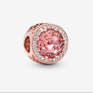 New STERLING SILVER Sparkling Blush Pink Charm